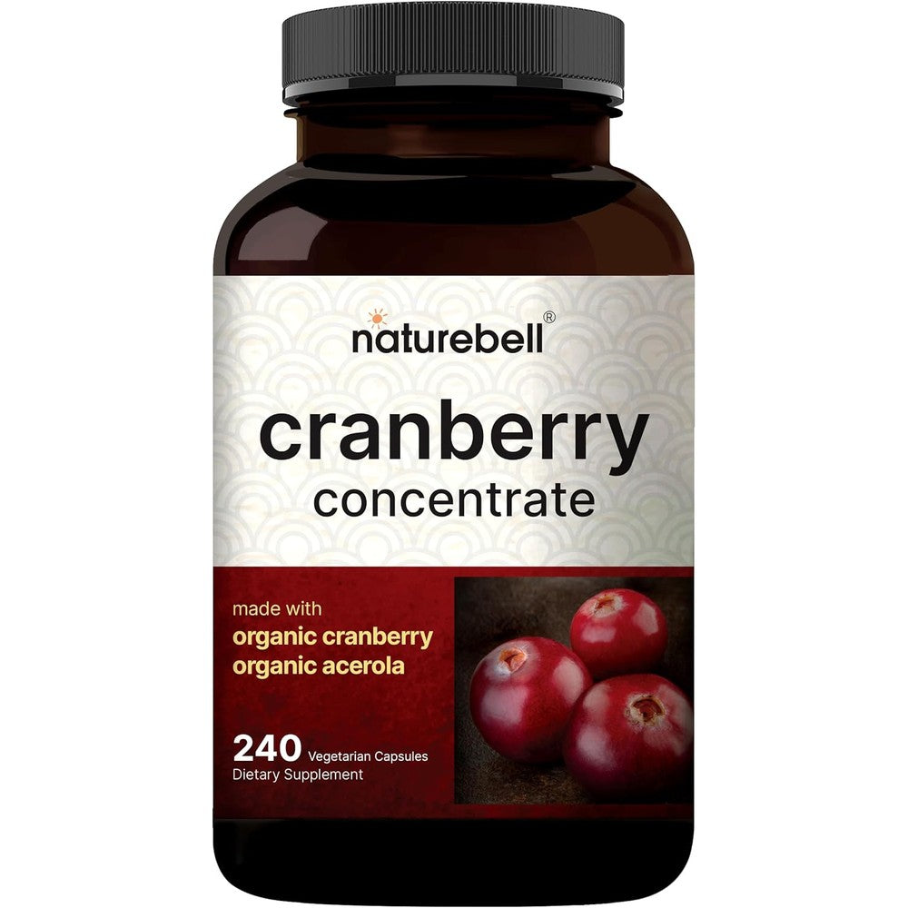 NatureBell Organic Cranberry Concentrate 240 Capsules front view