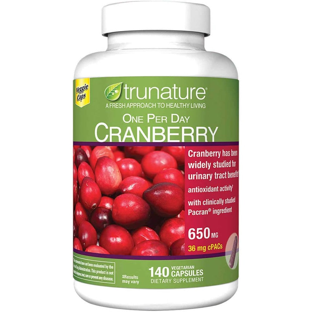 TruNature Cranberry 650mg Vegetarian Support Front View