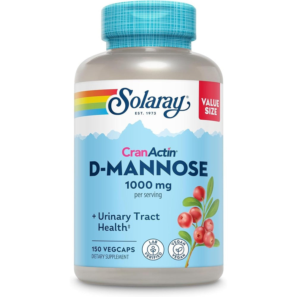 Solaray D-Mannose With CranActin Urinary Support Front View