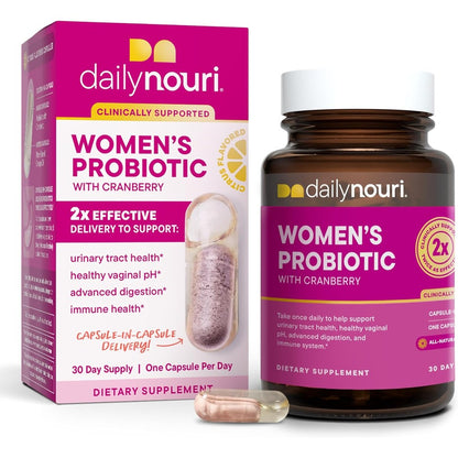 Daily Nouri Women's Probiotic Cranberry And Omega Front View