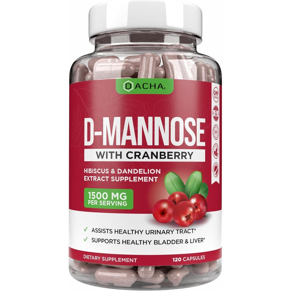 Dacha Natural D-Mannose 1500mg 120 Capsules front view