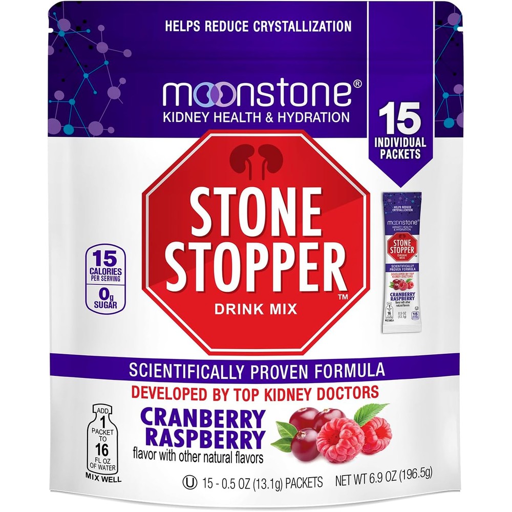 Moonstone Stone Stopper Cranberry Raspberry 15 Packs Front View