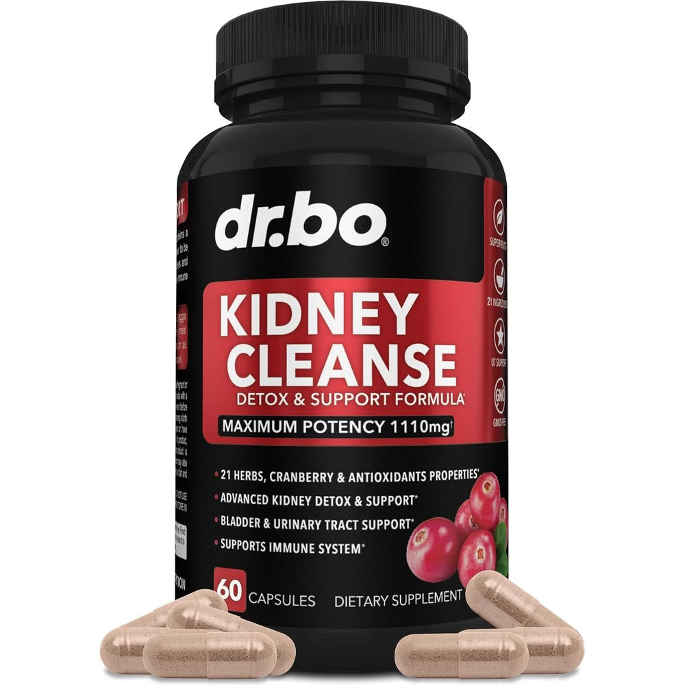Dr. Bo Kidney Cleanse Detox Support 60 Capsules front view