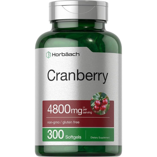 Horbaach Triple Strength Cranberry Concentrate 300 Softgels Front View