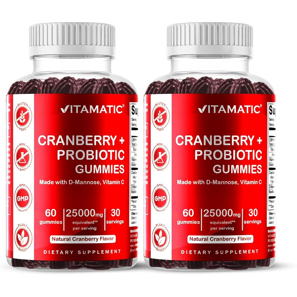 Vitamatic Cranberry With D Mannose And Probiotics 120 Gummies Front View