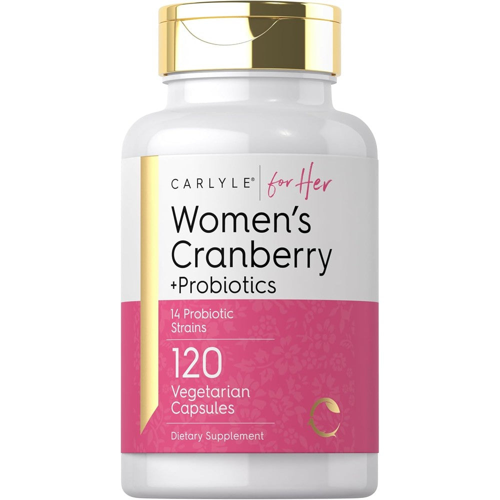 Carlyle Women's Cranberry Plus Probiotics front view bottle