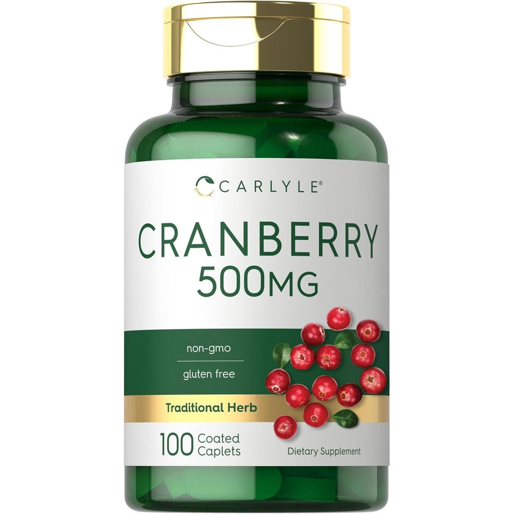 Carlyle Cranberry Fruit Extract 500mg 100 Caplets Front View