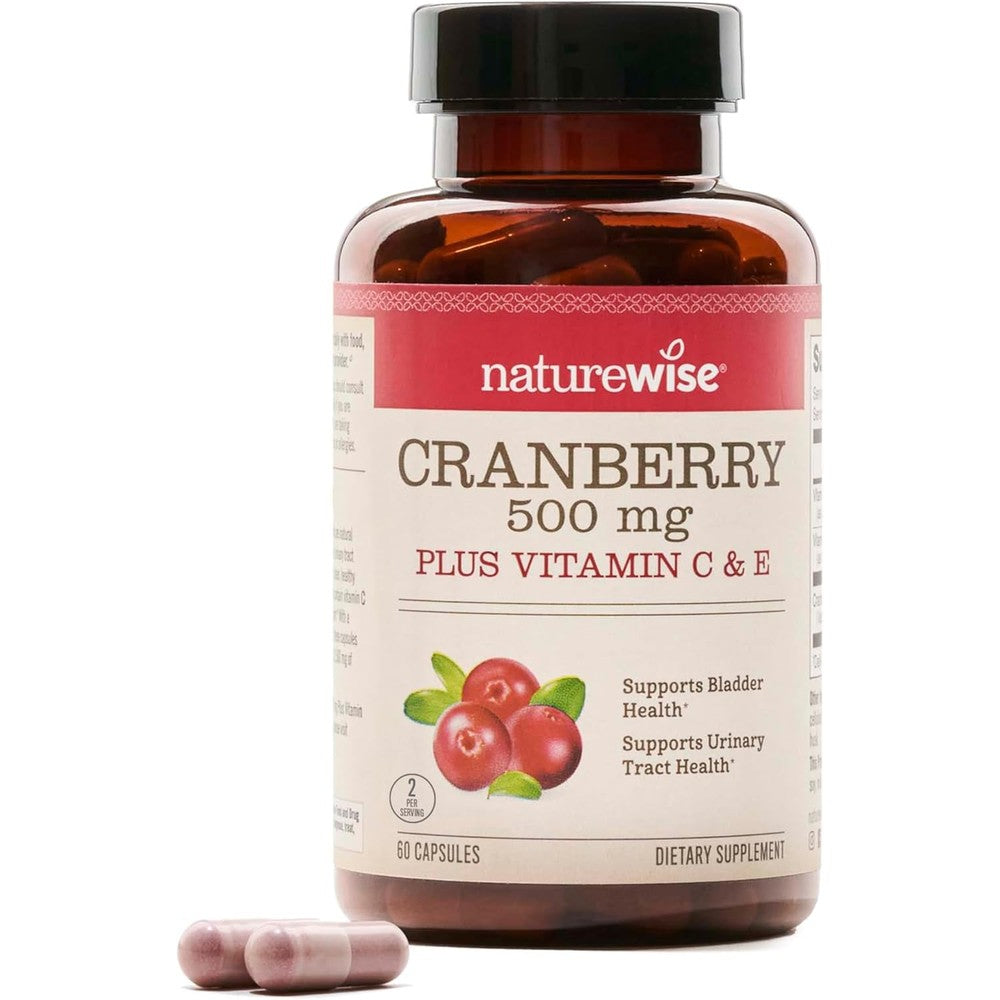 NatureWise Cranberry Fruit Extract 60 Capsules front view