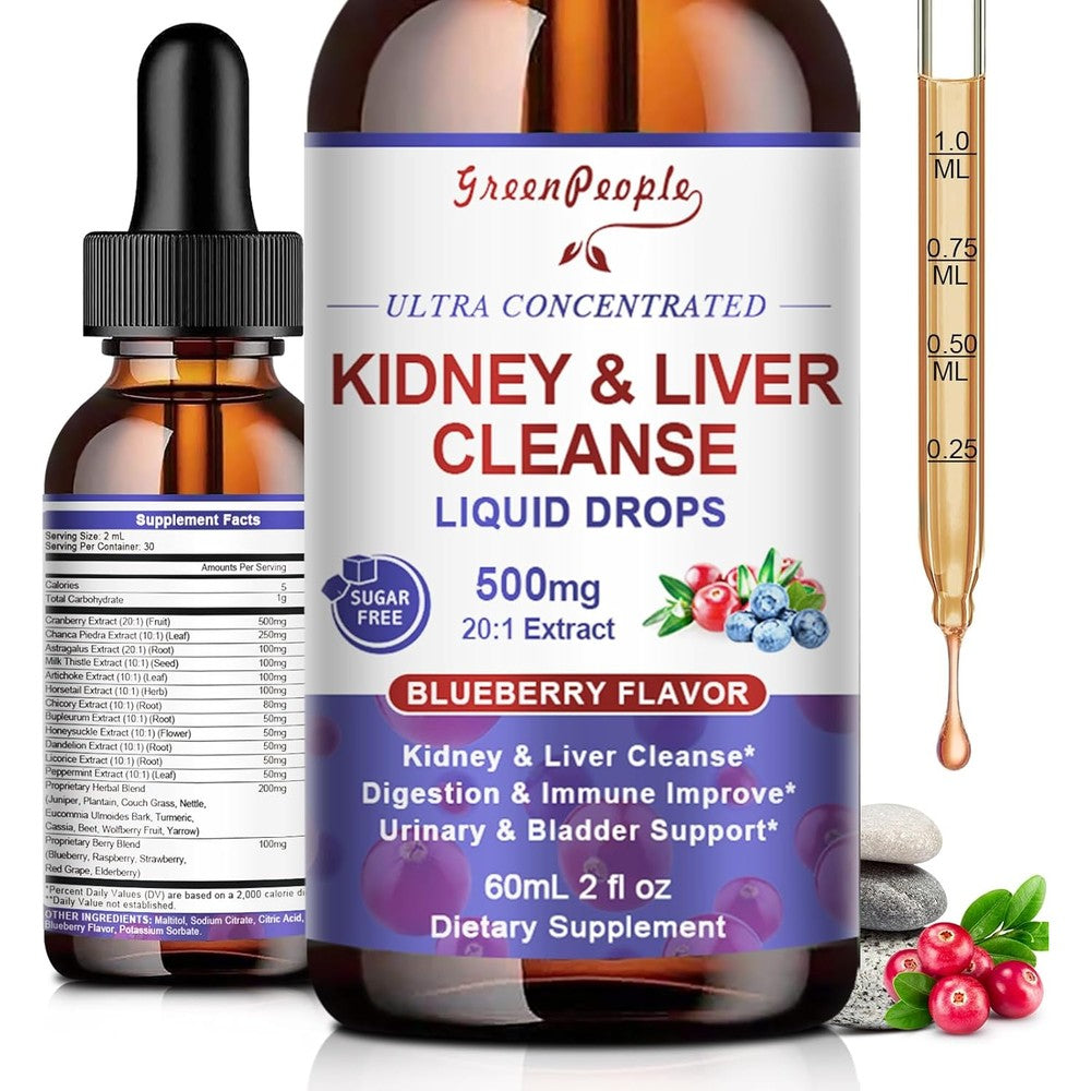 Greenpeople Kidney Cleanse Detox and Repair 60 milliliter front bottle view