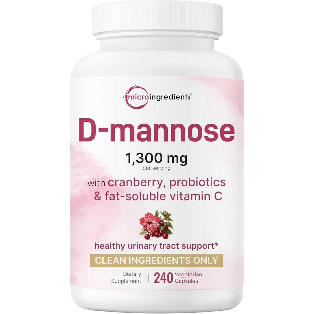 Micro Ingredients Pure D-Mannose 1300mg front view bottle