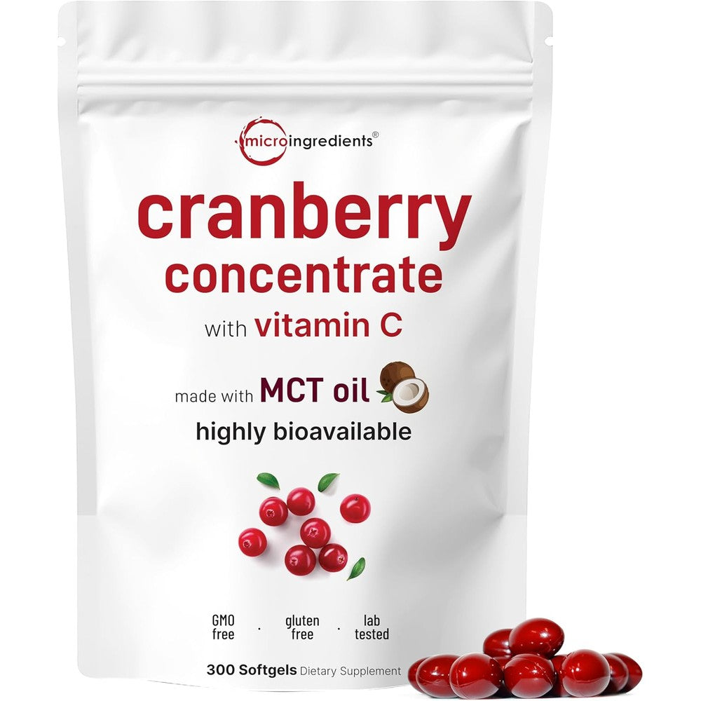 Micro Ingredients Cranberry Vitamin C Softgels Pouch Front View