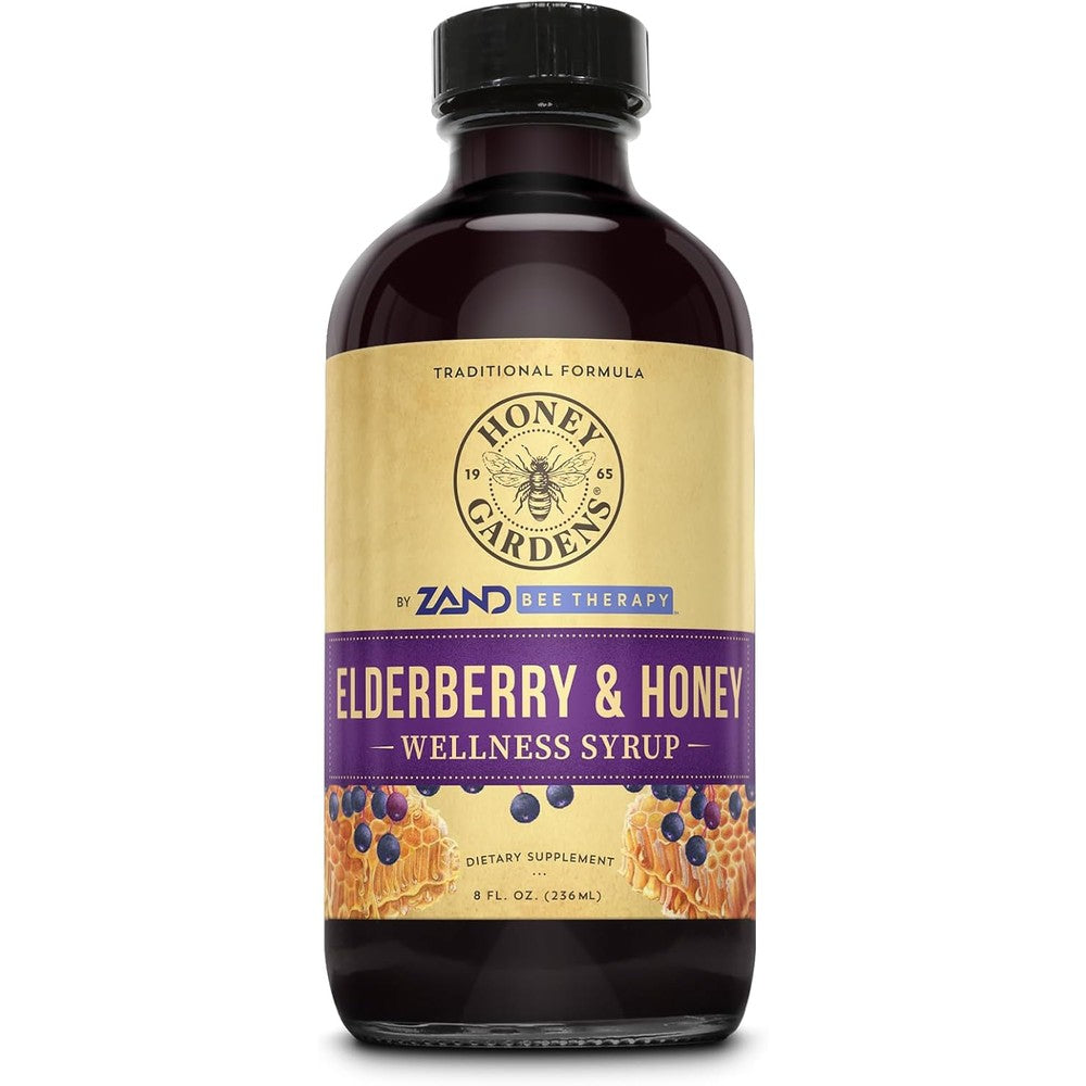 Zand Elderberry and Honey Immune Syrup 8 fluid ounce front view
