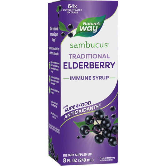 Nature's Way Sambucus Traditional Elderberry Immune Syrup bottle front view