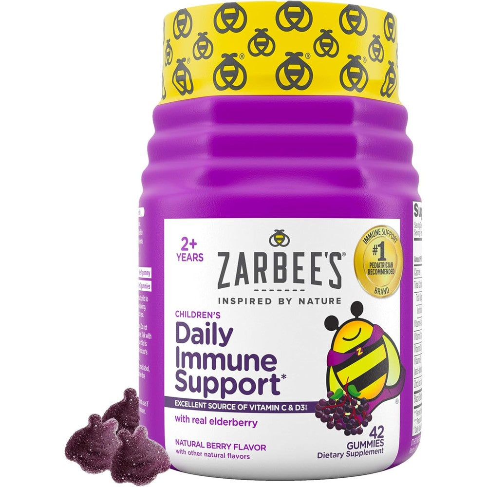 Zarbee's Kids Elderberry Immune Support Gummies front view