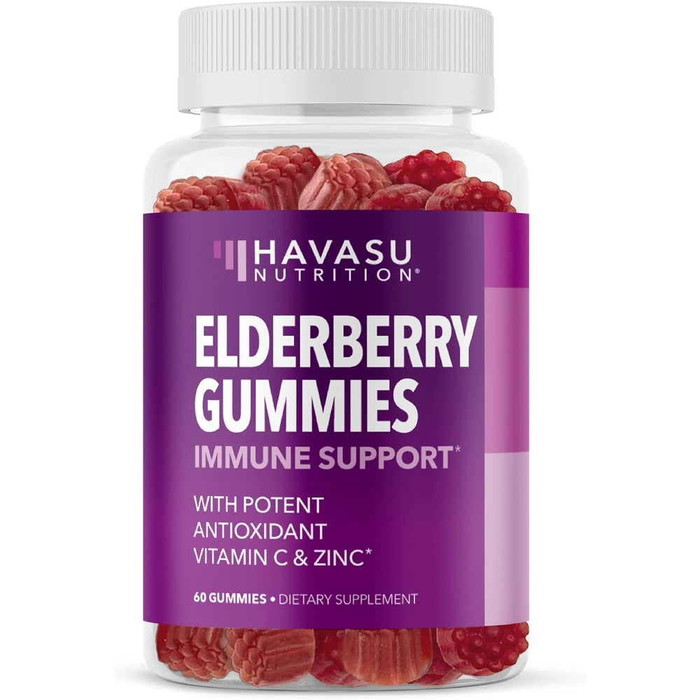 Havasu Nutrition Sambucus Elderberry Gummies front view bottle for daily immune defense