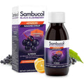 Sambucol Advanced Black Elderberry Syrup front packaging box showing immune support benefits