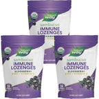 Nature's Way Sambucus Immune Support Lozenges 3 Pack front view package showing original elderberry flavor details