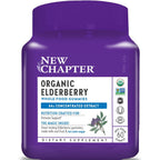 New Chapter Organic Elderberry Gummies bottle front view showing immune support claims.