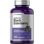 Horbäach Black Elderberry Sambucus 300 capsules front view bottle packaging