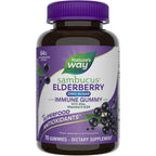 Nature's Way Sambucus Zero Sugar Immune Support 70 Gummies front bottle view for daily health defense.