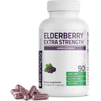Bronson Elderberry Extra Strength 90 vegetarian capsules front view for immune system support