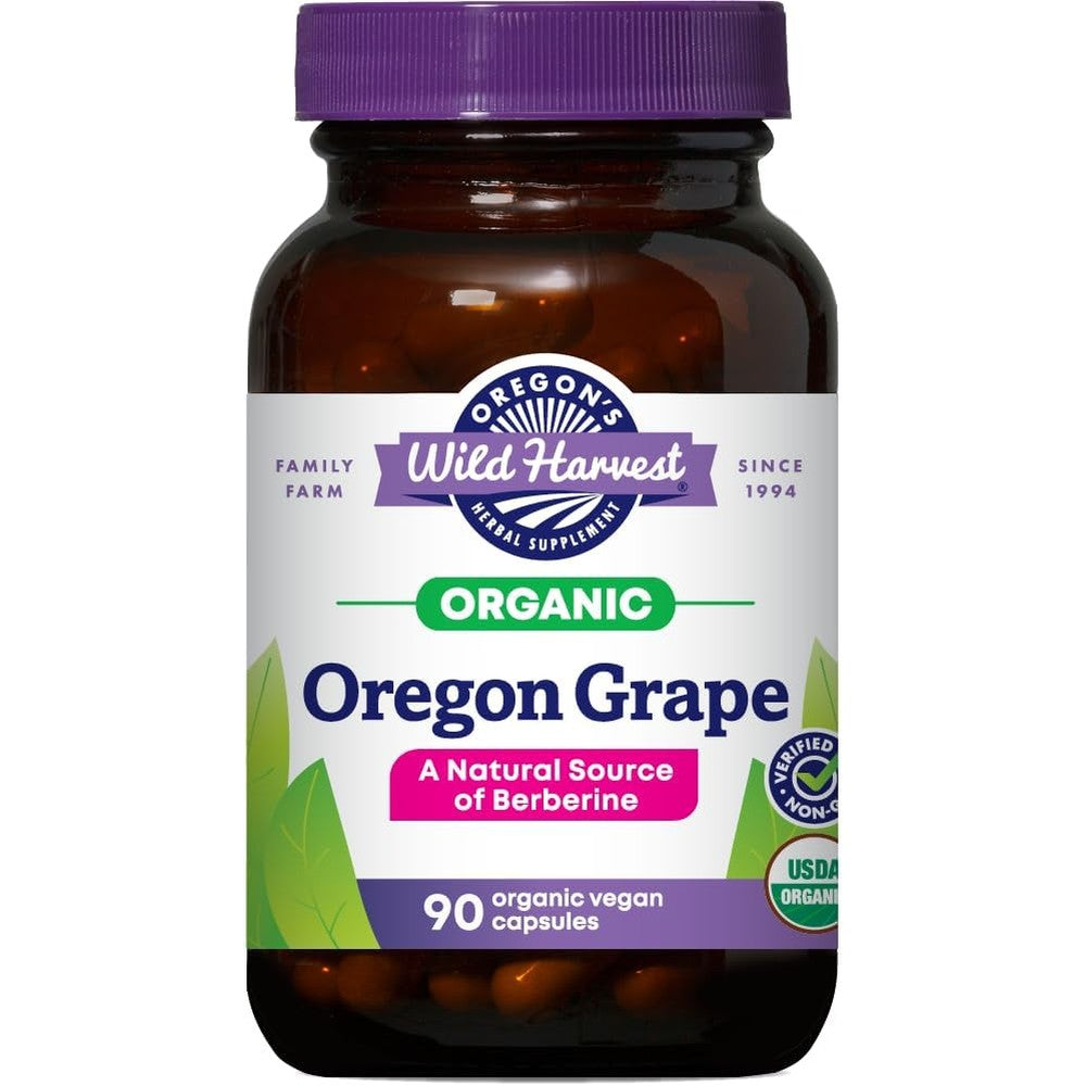 Oregon's Wild Harvest Organic Oregon Grape Berberine supplement front view bottle