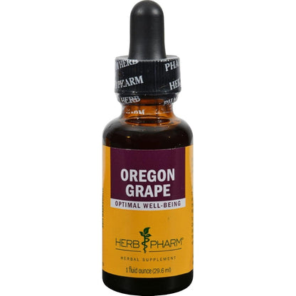 Herb Pharm Oregon Grape Root Liquid Extract 1 Ounce front view bottle for natural wellness support.