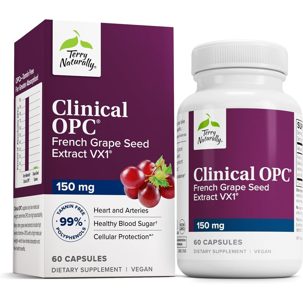 Terry Naturally Clinical OPC French Grape Seed Extract 150 mg bottle