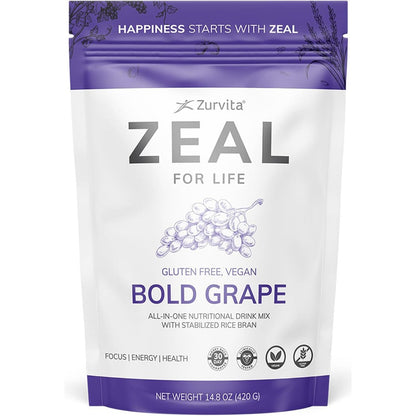 Zurvita Zeal for Life Bold Grape powder tub front view