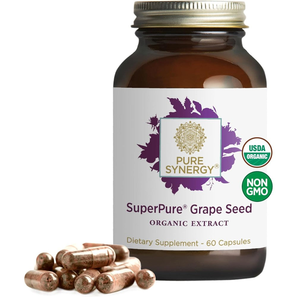 Pure Synergy SuperPure Grape Seed Extract bottle front view