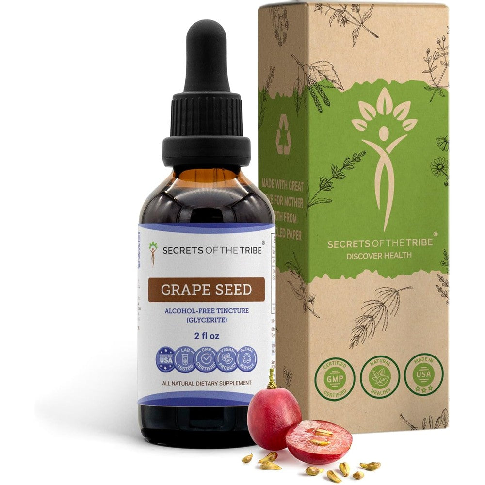Secrets of the Tribe Grape Seed Tincture front view bottle