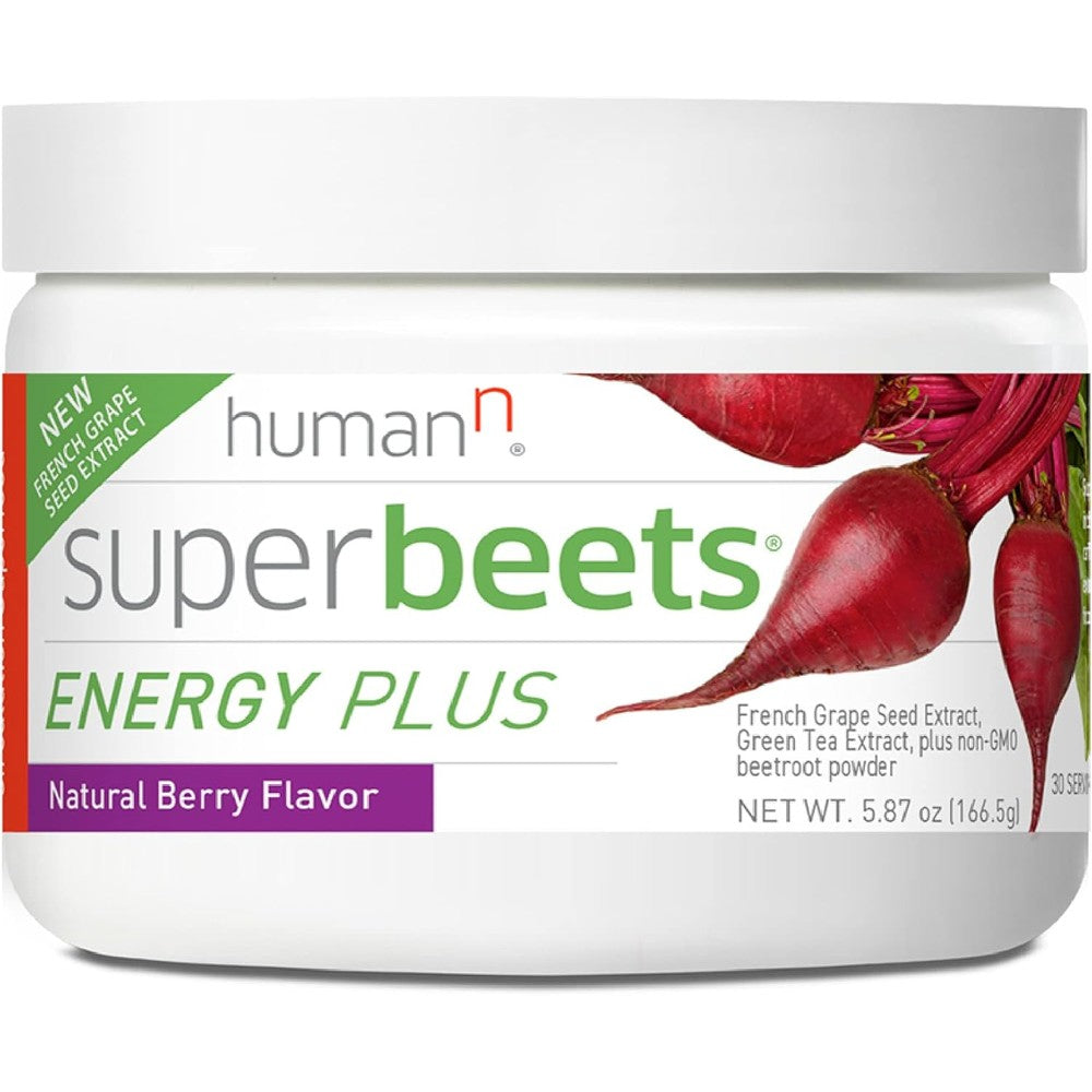 Humann SuperBeets Energy Plus natural berry canister front view
