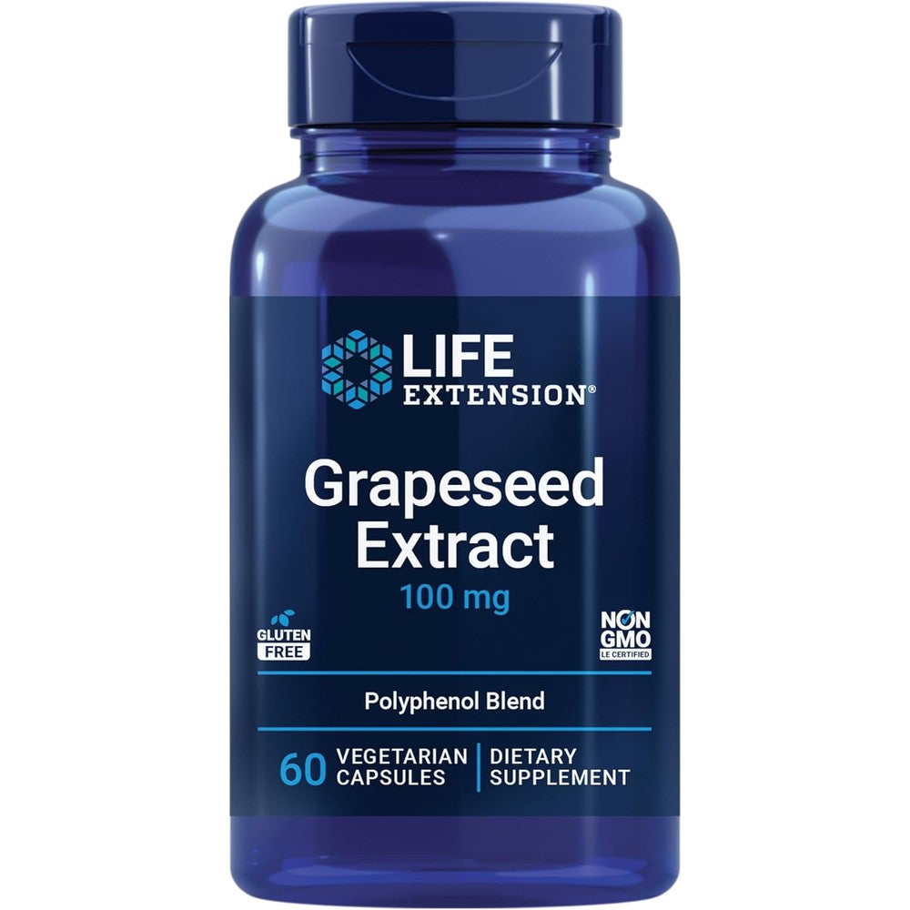 Life Extension Grapeseed Extract with Resveratrol front view bottle