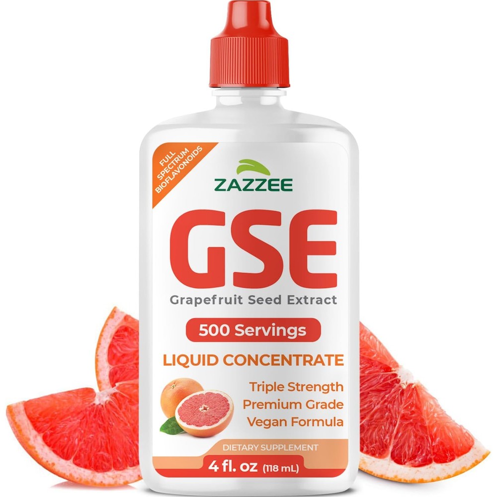 Zazzee Naturals Grapefruit Seed Extract 4 Fluid Ounces front bottle view