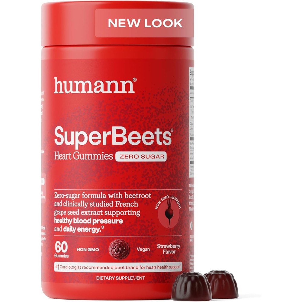 Humann SuperBeets Heart Gummies bottle front view for cardiovascular health