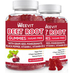 Weevit Organic Beet Root Gummies front view showing 120 count bottle