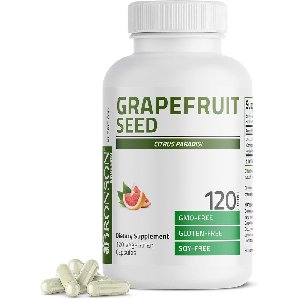 Bronson Grapefruit Seed Extract 500mg front view bottle