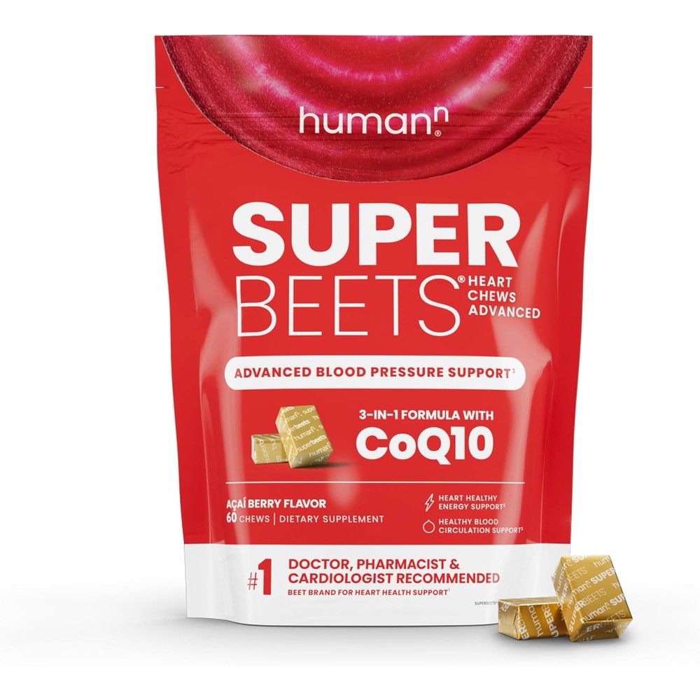 HumanN SuperBeets Heart Chews Advanced front view bag