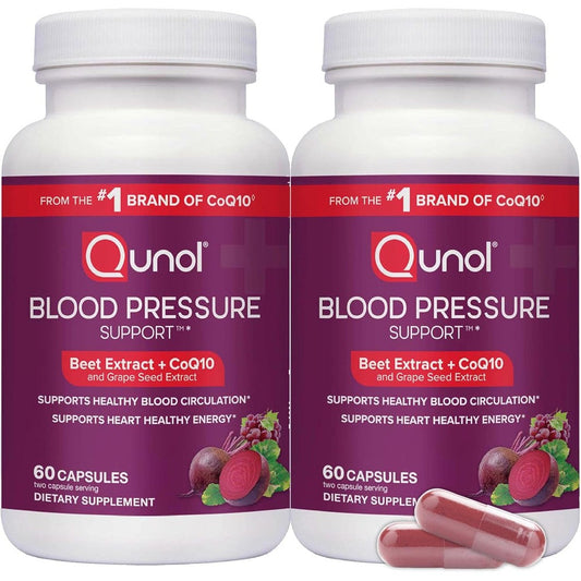 Qunol Blood Pressure Support 120 Capsules front view
