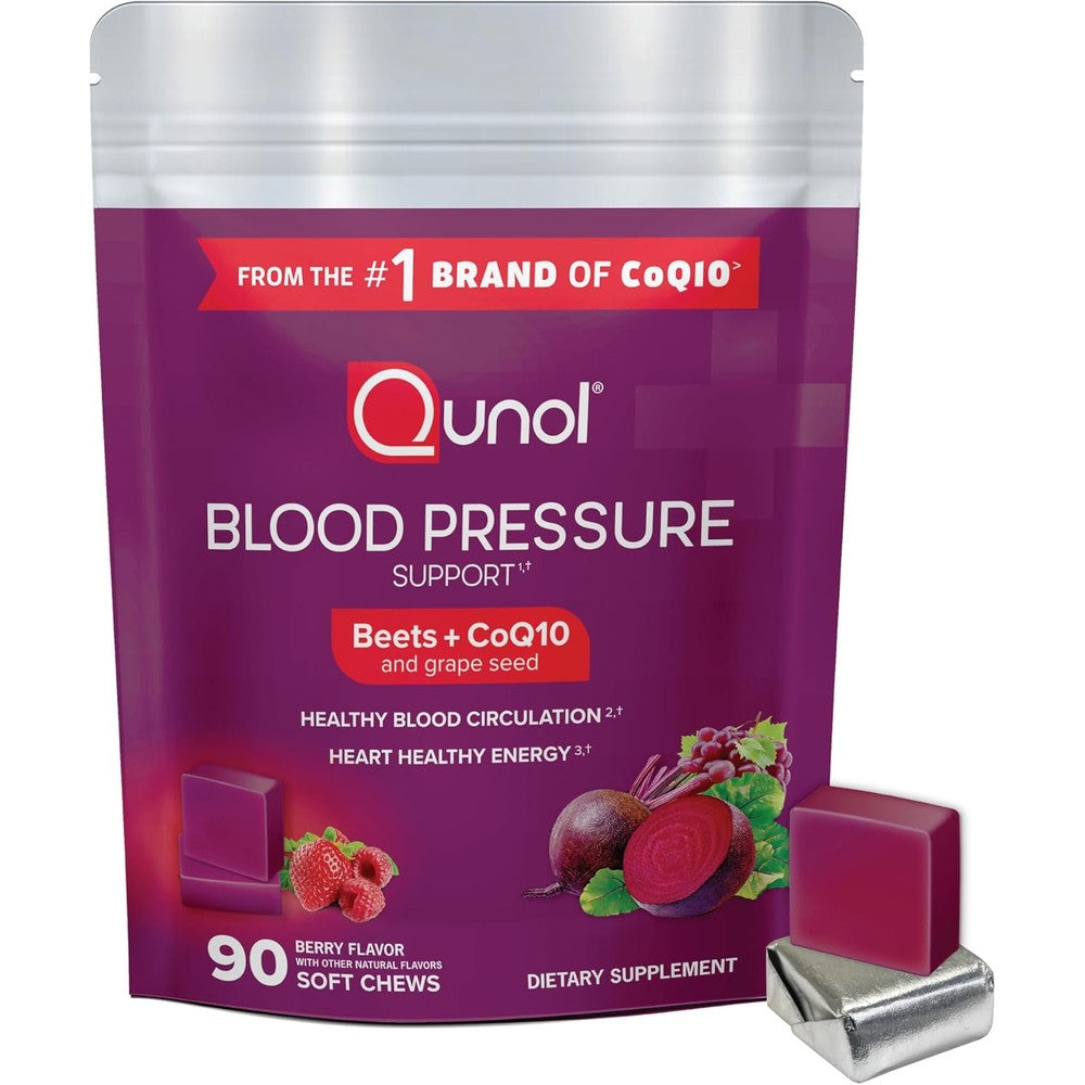Qunol Beets Chews for blood pressure support front bottle view