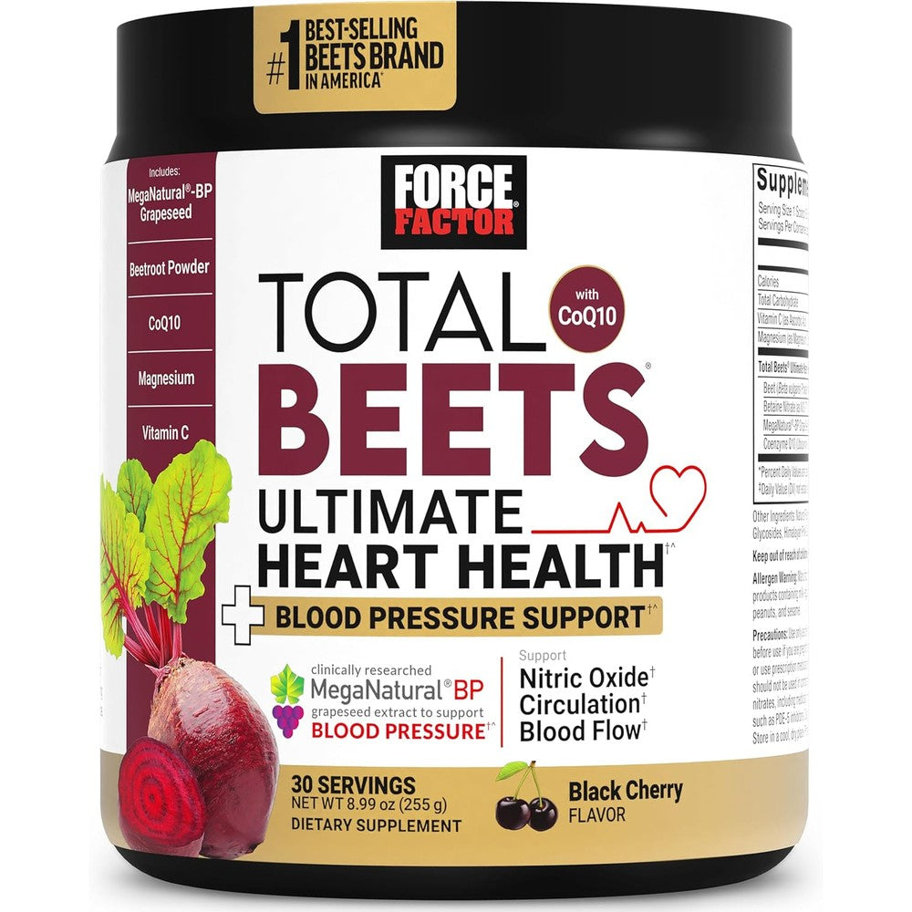 Force Factor Total Beets Ultimate Heart Health Black Cherry front view