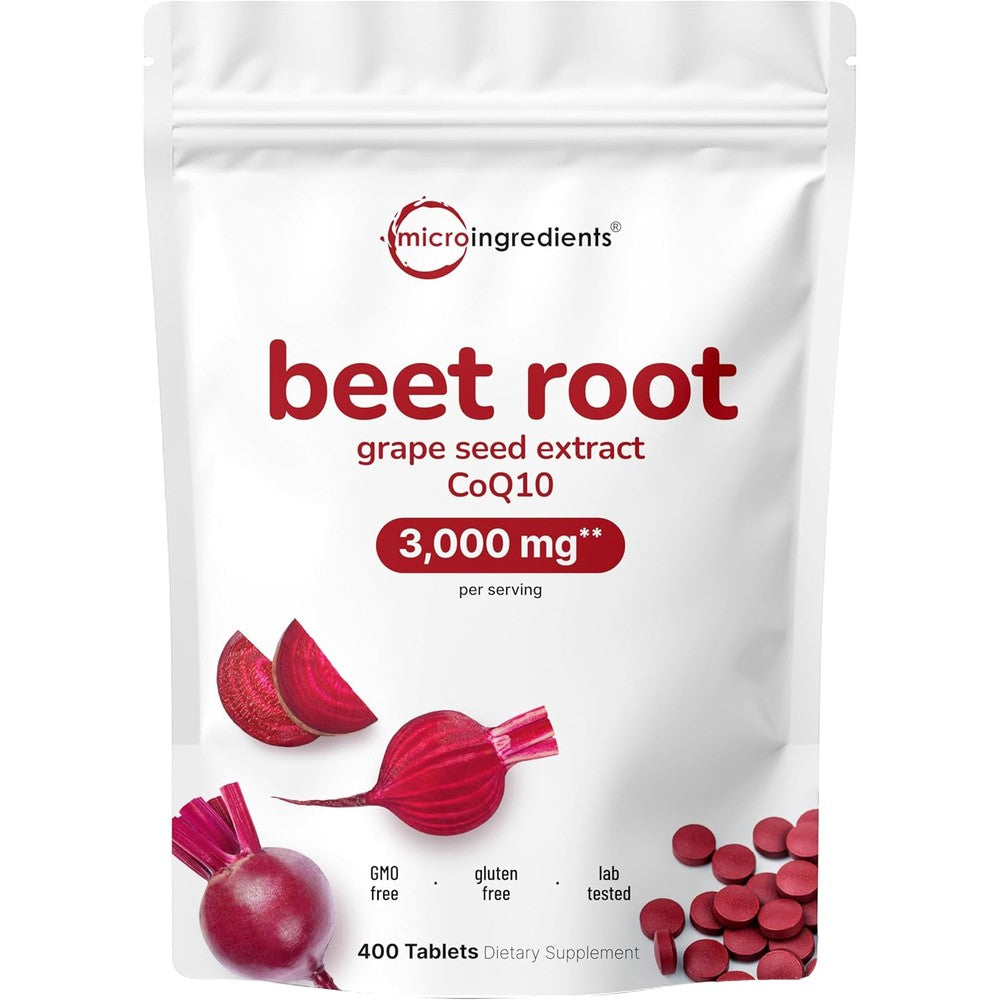 Micro Ingredients Beet Root 3000mg with Grape Seed and CoQ10 front label