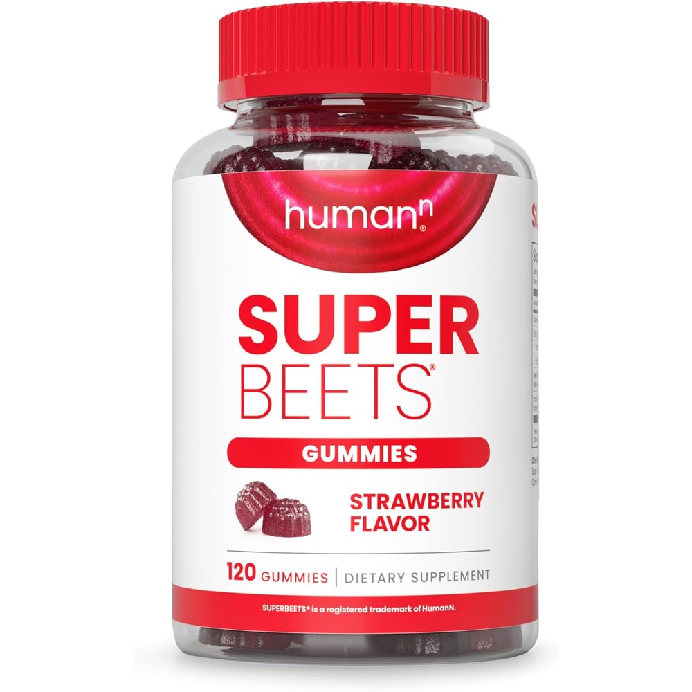 HumanN SuperBeets Strawberry Heart Gummies front bottle view