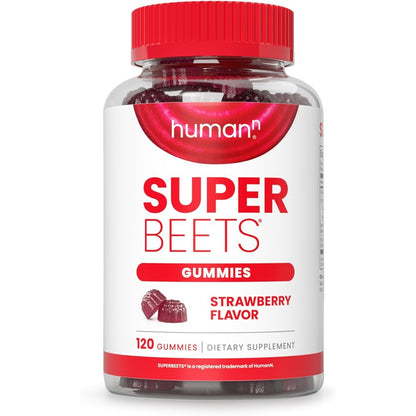 HumanN SuperBeets Strawberry Heart Gummies front bottle view