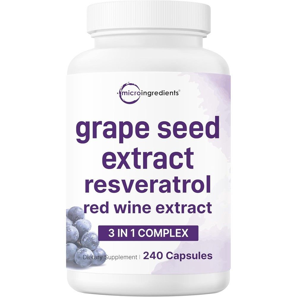 Micro Ingredients Grape Seed Extract 240 Capsules front view