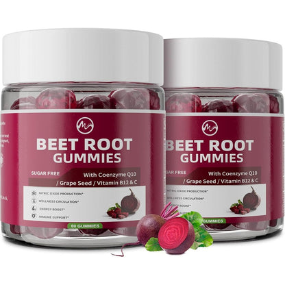 M Inch Beet Root Gummies front bottle view for blood pressure support