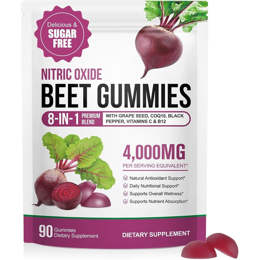 Echteyun Super Beetroot Gummies 8 in 1 bottle front view