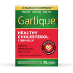 Garlique Odorless Garlic Extract 60 Caplets front view for healthy cholesterol support