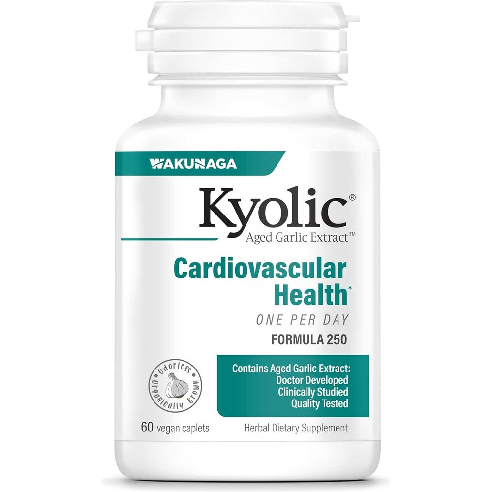 Kyolic Aged Garlic Extract Formula 250 bottle front view for cardiovascular support