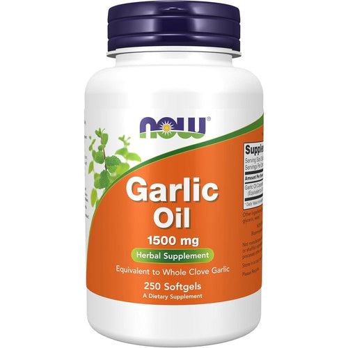 NOW Foods Garlic Oil 1500mg softgels for daily cardiovascular wellness support